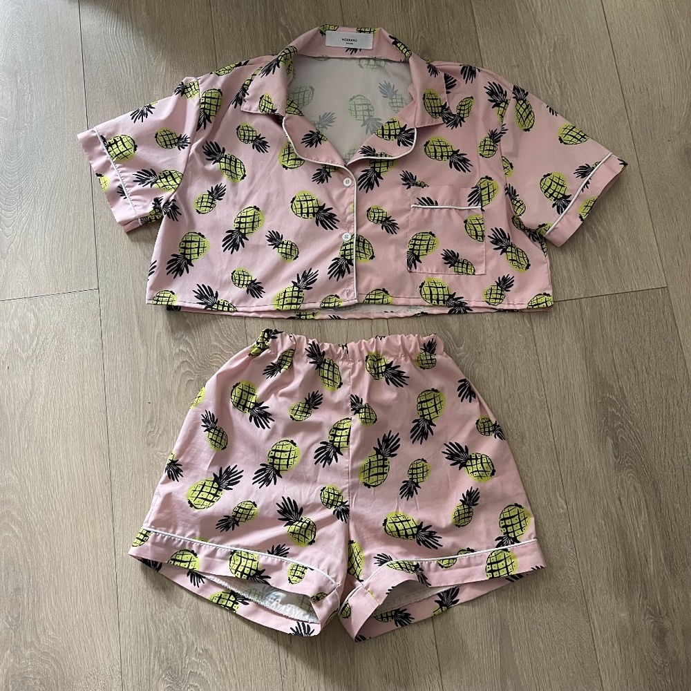 Pineapple Cropped PJ Set